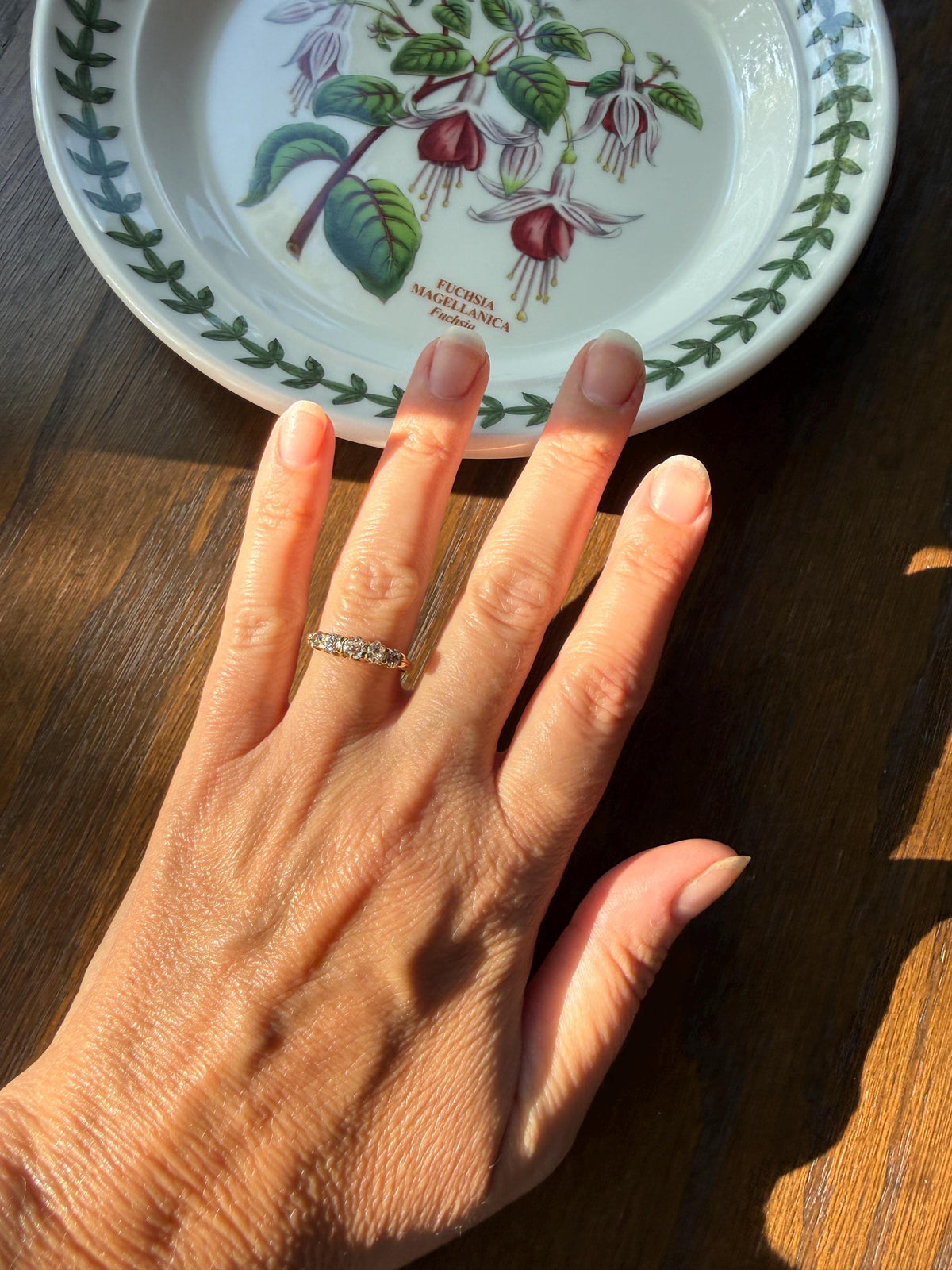 Victorian Antique .8 Carat Old Mine Cut Diamond Five Stone Ring 18k Gold Eye Clean Daily Wearer Band