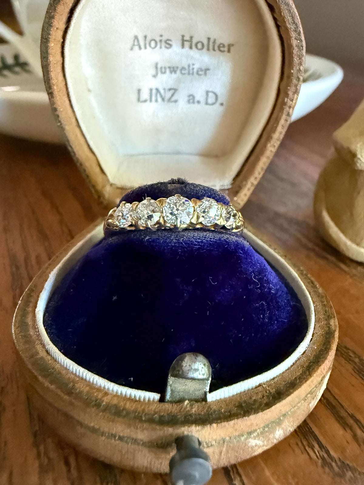 Victorian Antique .8 Carat Old Mine Cut Diamond Five Stone Ring 18k Gold Eye Clean Daily Wearer Band