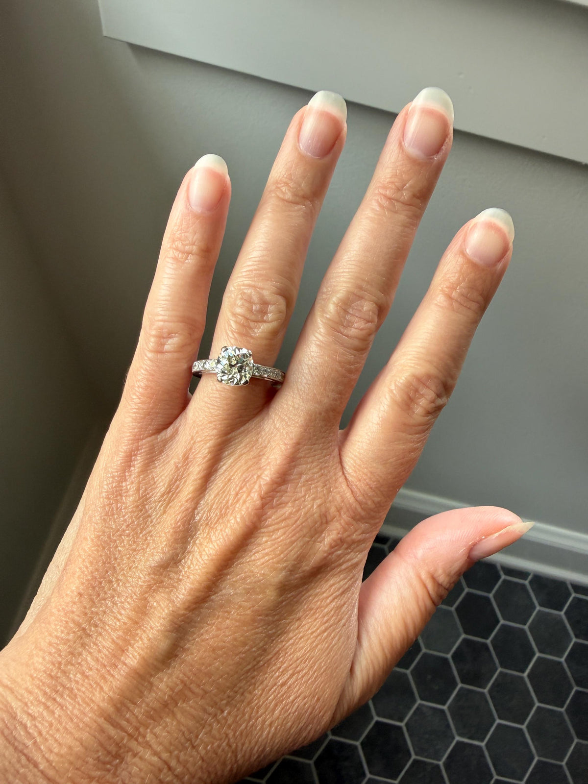 Original Vintage Eye Clean 2.25 Carat Natural Old Mine Cut DiAMOND Solitaire Ring French 18k White GOLD Engagement Art Deco 2.75Ctw