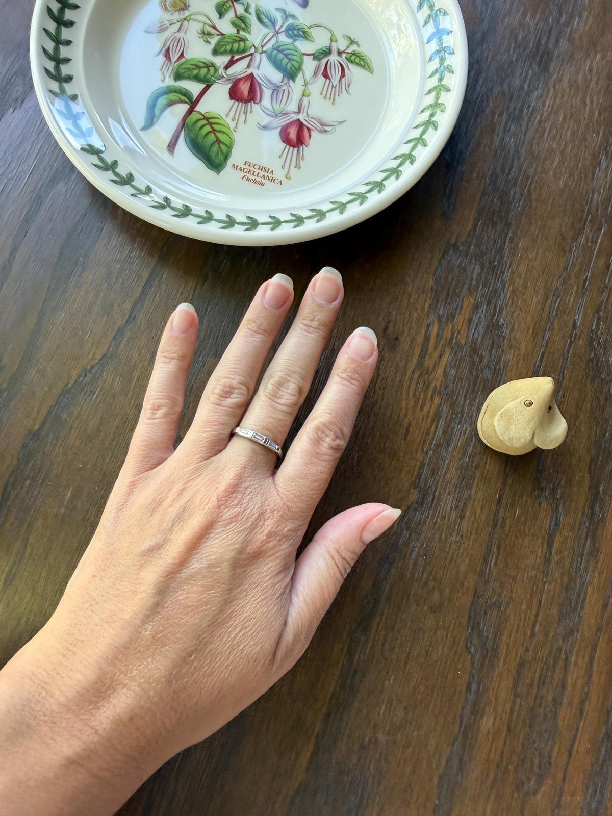 Vintage Art Deco East West Baguette Diamond Three Stone Ring Platinum Skinny Stacker Beveled Stacker