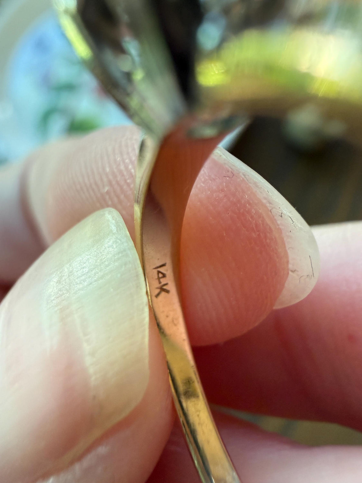 Vintage .67 Carat Transitional Cut Diamond Solitaire Ring 14k Gold Art Deco Square Face Knife Edge Band Engagement Stacker