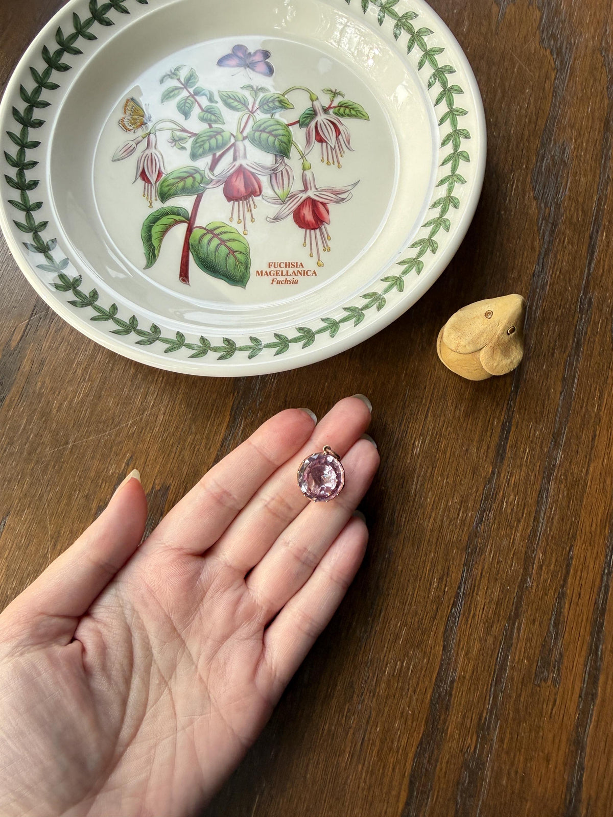 PINK Perfection Georgian Era ANTIQUE Old Cut Natural Pink Topaz Foiled Pendant 10k Gold Victorian Minimalist Glowing Pastel Collet Set