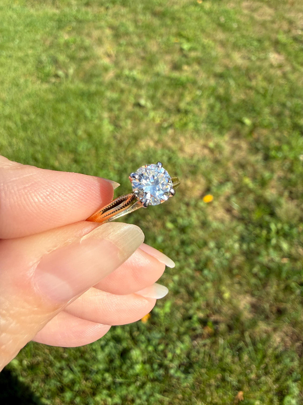 Older Vintage .85 Carat Natural Old European Cut DIAMOND Solitaire Engagement Ring Stacker 18k Yellow Gold Wedding Something Old Art Deco