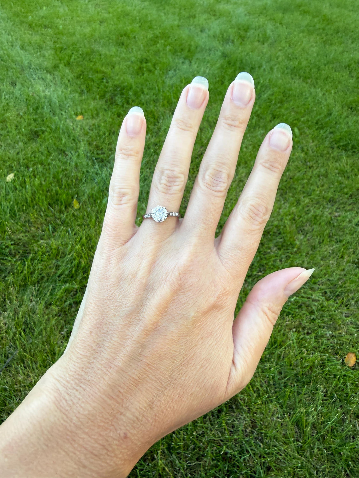 Antique Art Deco One Carat + Natural Old European Cut DIAMOND Solitaire Engagement Ring Old Mine Stacker 18k White Gold Wedding