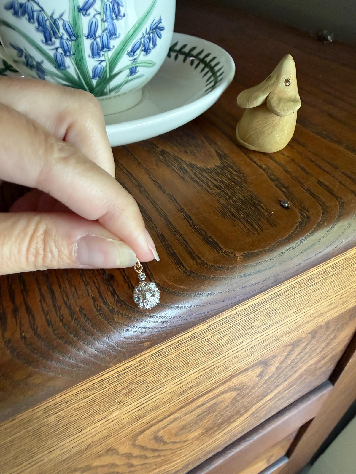 Daisy Cluster Pendant Dainty Natural Rose Cut DIAMOND Antique Victorian 18k Gold Platinum Pendant Necklace Bracelet Charm Floral