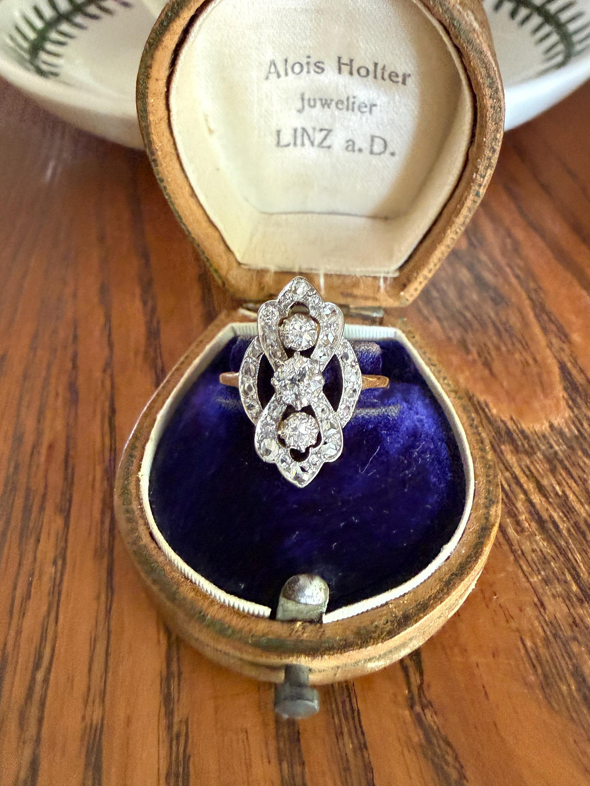 French Antique Belle Epoque Scrolled Shield Ring 1.3 Carats Natural Old Mine Rose Cut Diamond Ornate Art Nouveau 18k Gold Victorian