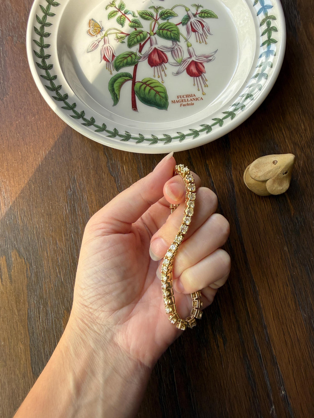 Vintage 7 CARATS Natural DIAMOND Tennis Bracelet Line Eternity 20.7g 14k Yellow Gold Solid 40 Older Brilliant Cut Stones Riviere 7Ctw