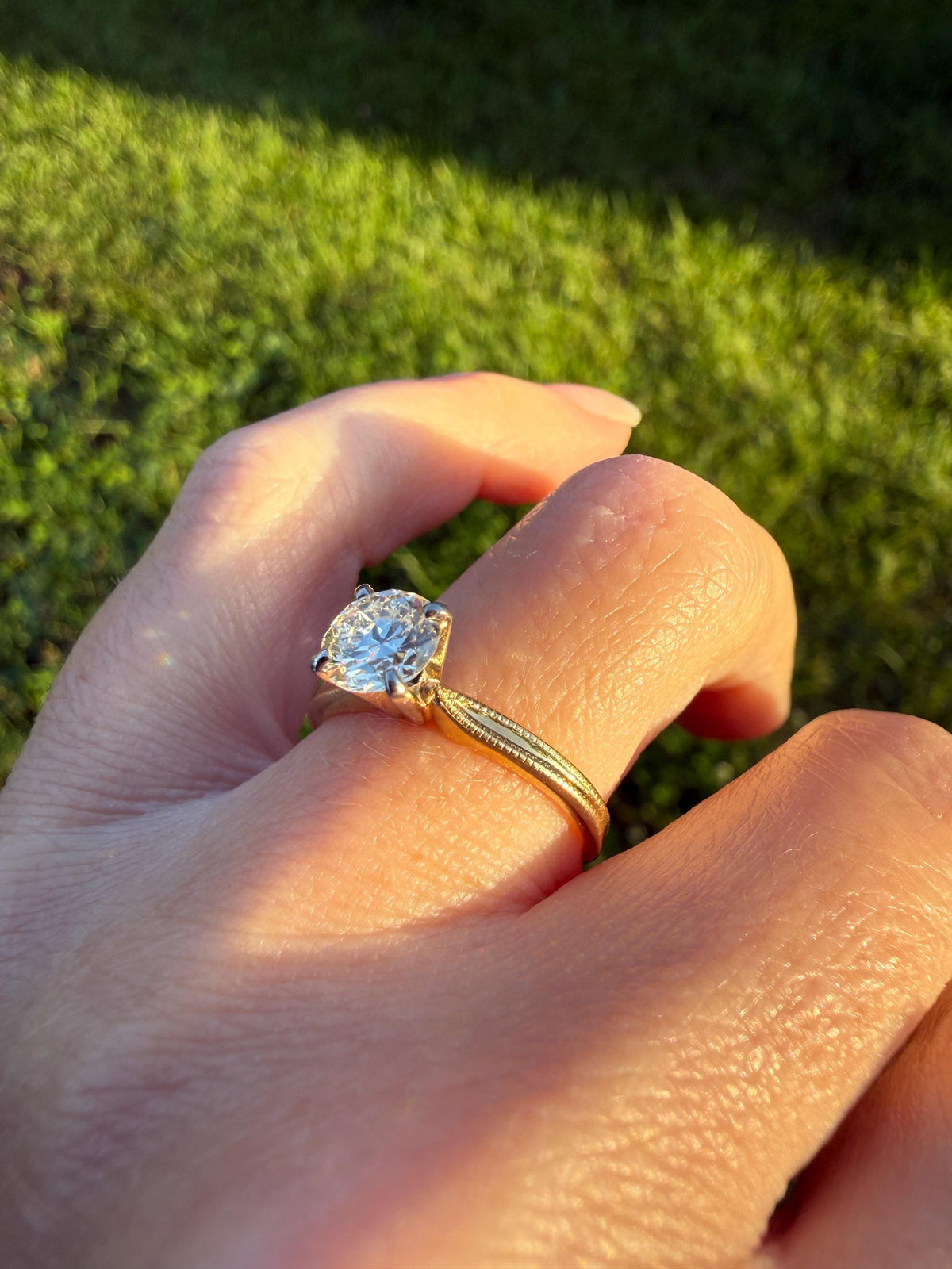 Older Vintage .85 Carat Natural Old European Cut DIAMOND Solitaire Engagement Ring Stacker 18k Yellow Gold Wedding Something Old Art Deco
