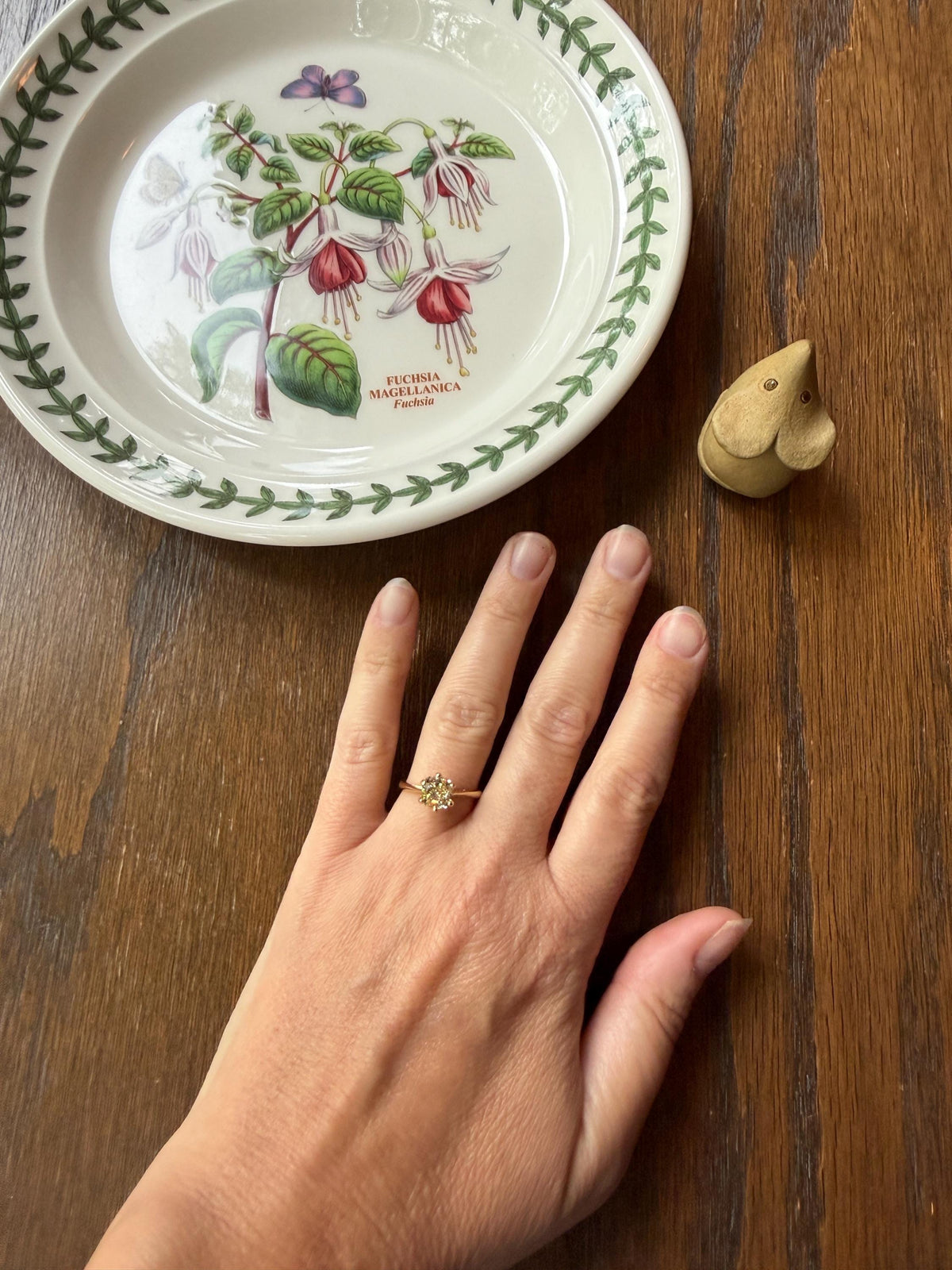Fancy Brownish Yellow Eye Clean 1.52 Carat Cushion Cut DIAMOND Ring w/ CERT. French Vintage Solitaire 18k Gold Engagement Paris Find