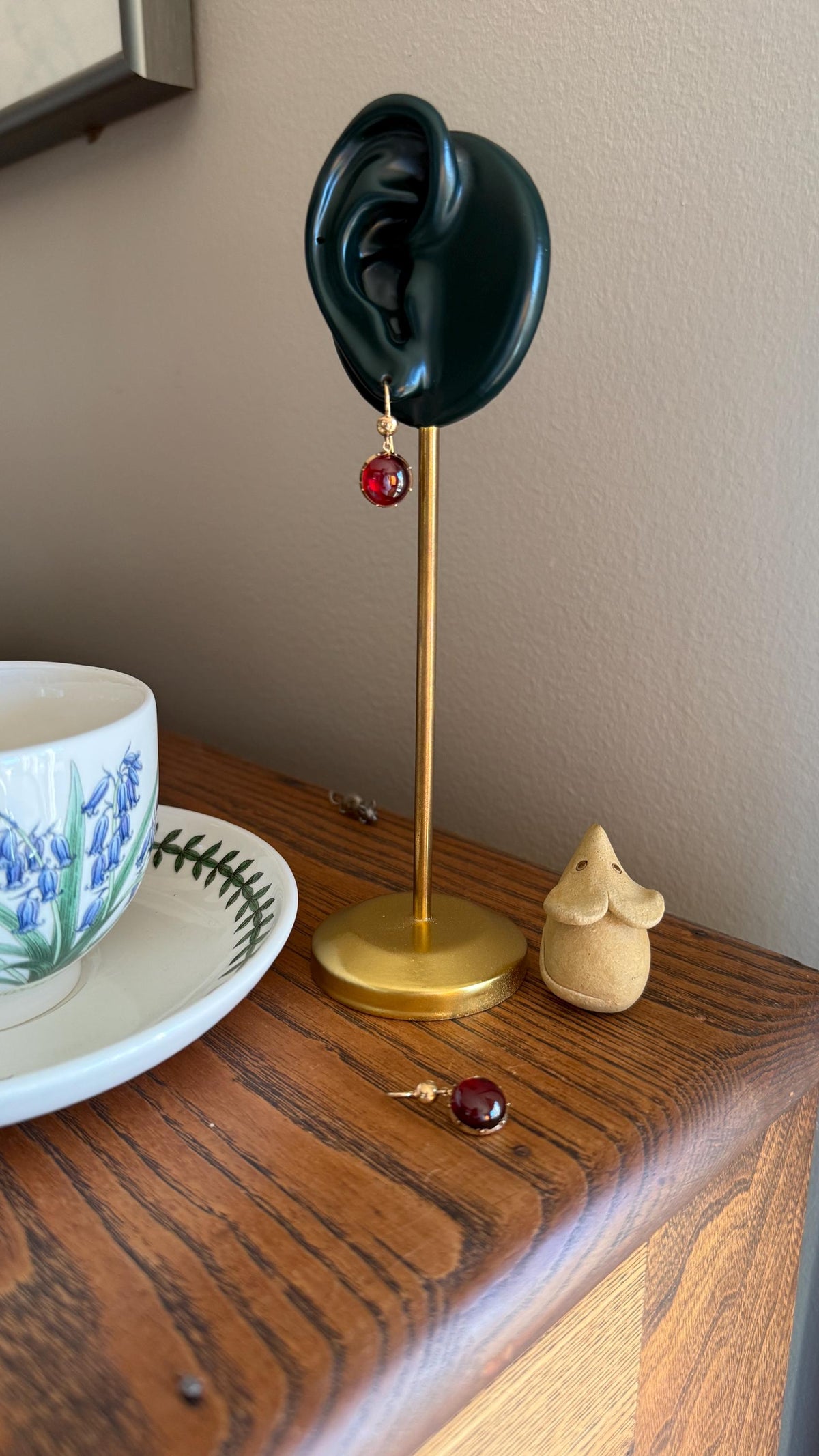 Antique Juicy GARNET Earrings French 18k Gold Collet Set Dangle Glowing Gumdrops Holiday Gift Crimson Berry Red Drops Georgian Victorian