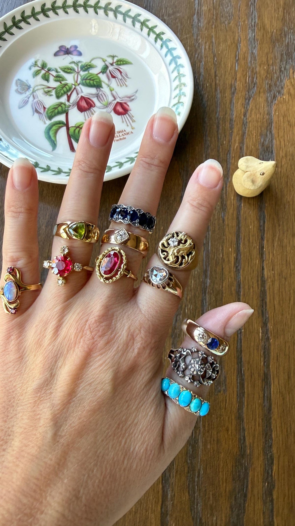 Antique Natural Rose Cut DIAMOND Open Back Ring 18k Gold 1+ Carat Face Up Eye Clean Spready Freeform Triangle Belcher Gypsy Buttercup Band