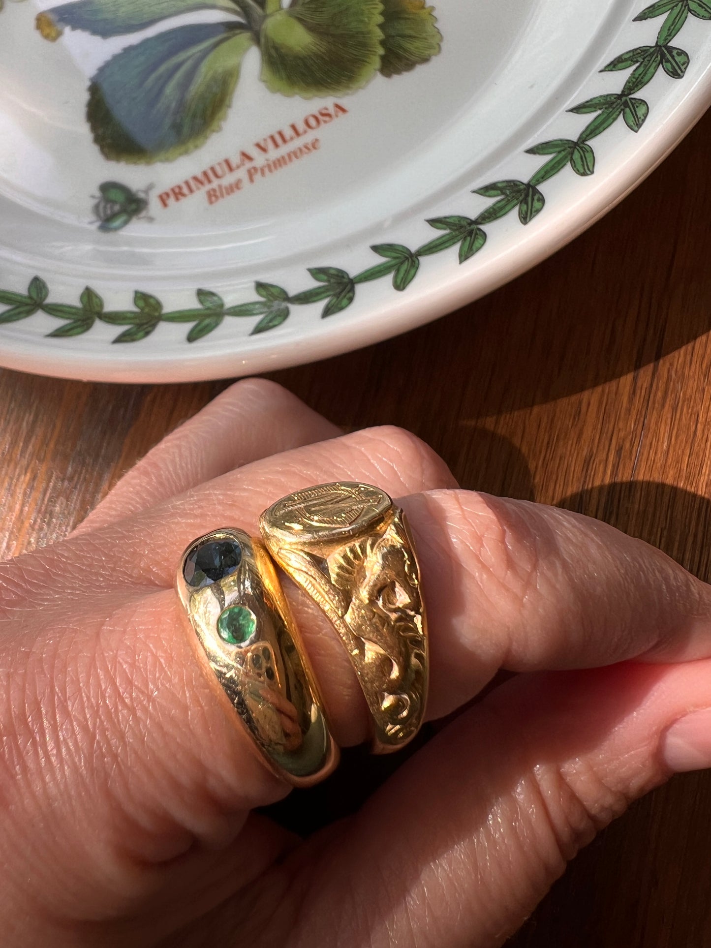 DRAGON Figural HEAVY French Antique Signet RING 12.2g 18k Gold Solid Chunky Band Rare Gift Victorian