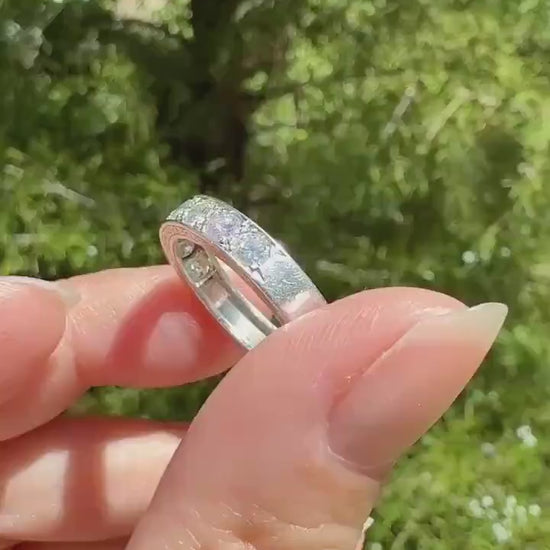 PLATINUM French Vintage 1.1 Carat DIAMOND Half Eternity Hoop Band 3.8mm Wide Engraved Eight Stone Ring Skinny Line Stacker Romantic Gift