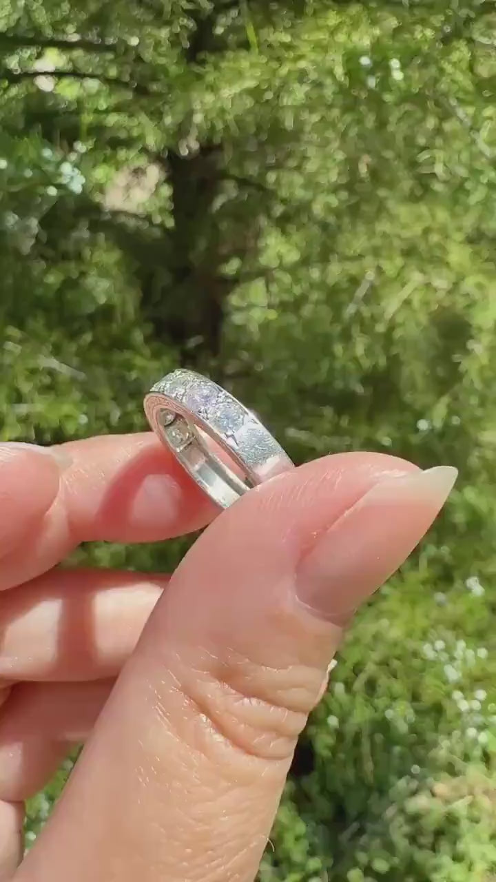 PLATINUM French Vintage 1.1 Carat DIAMOND Half Eternity Hoop Band 3.8mm Wide Engraved Eight Stone Ring Skinny Line Stacker Romantic Gift