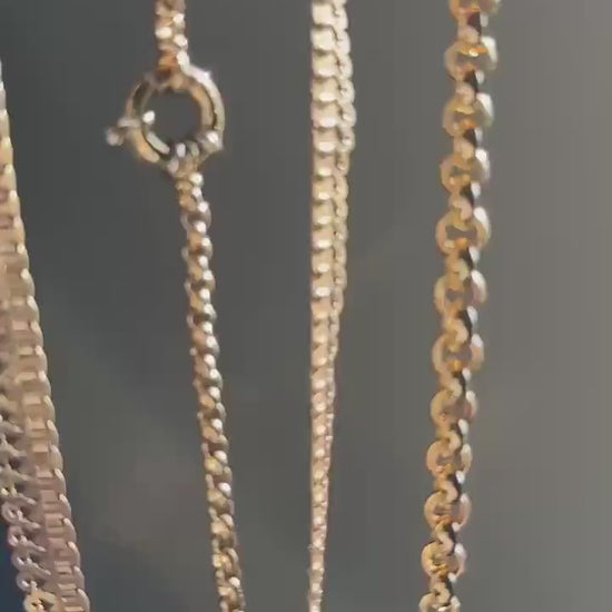 Awesome French Antique 18g 18k GOLD Solid NECKLACE Book CHAIN Scalloped Panels 1cm Wide Chunky Ornate Victorian Neckstack Layering Collar