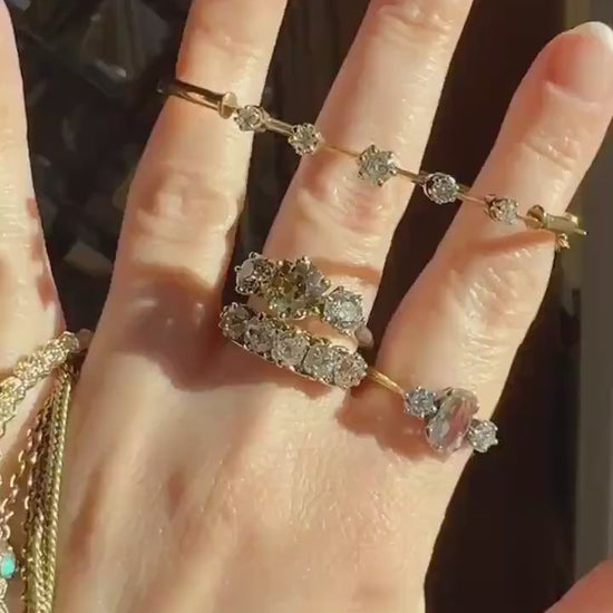 FIST Antique VICTORIAN Necklace Pendant Holder 11.2g 14k Pale Gold Solid Figural Curb Chain Hand