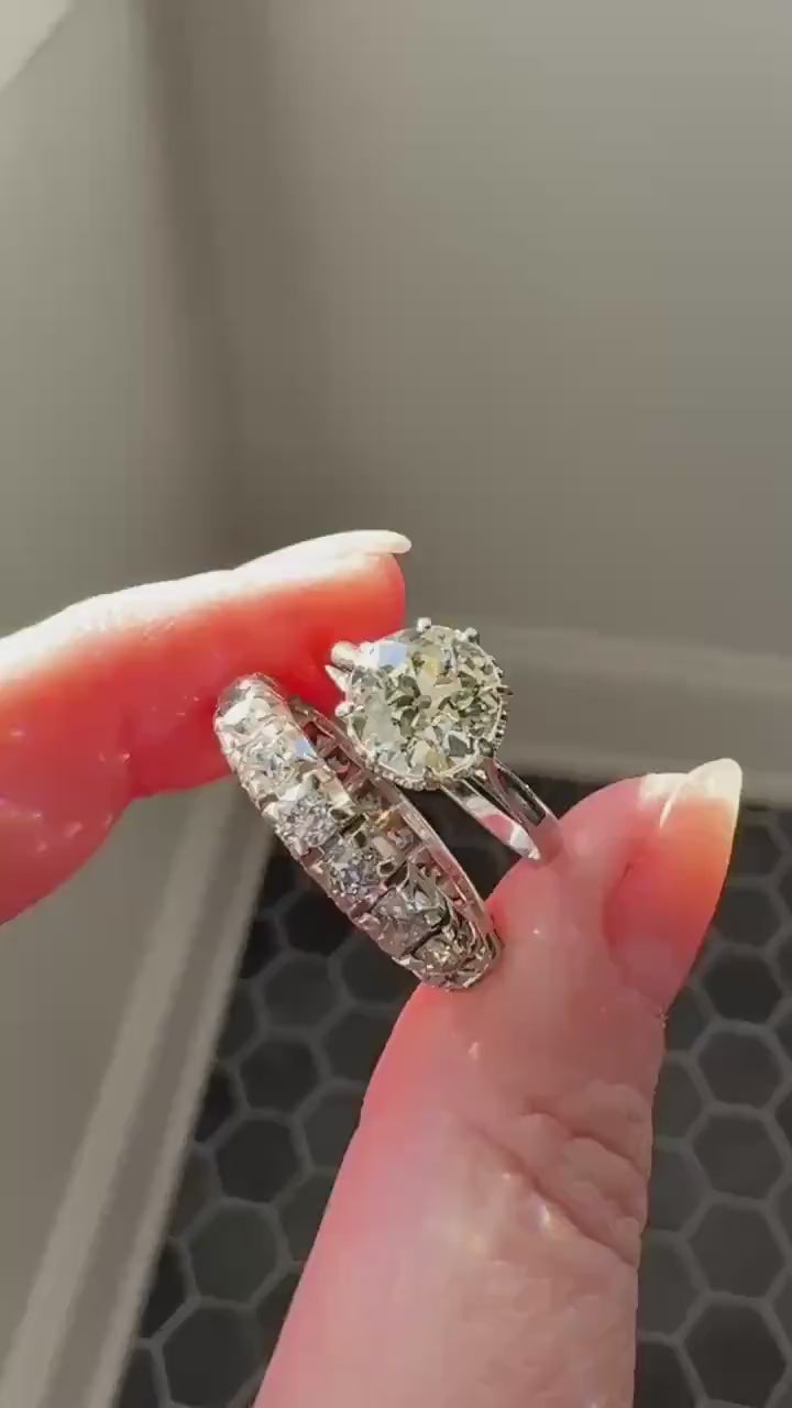 Antique Eye Clean Two Carat Warm Natural Old European Cut DiAMOND Solitaire Ring Platinum Engagement All Original Edwardian Setting 2Ctw