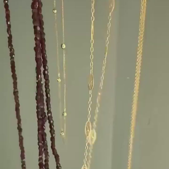 Dainty French Vintage to Art Deco Antique Chain 18k Gold Solid Oval Alternating Infinity Links 18.75" Necklace 4.5g Layering Shimmer Glow