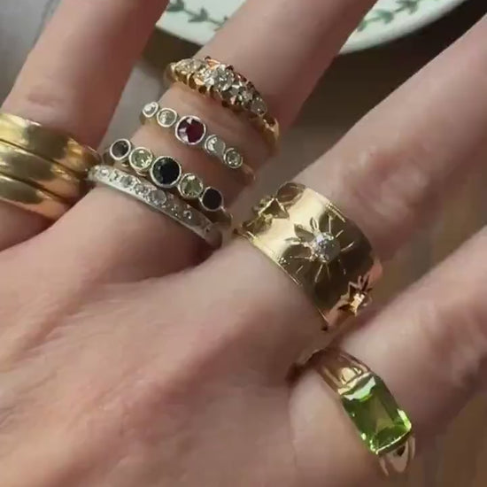 French VICTORiAN Antique ROSARY Ring 18k Gold Cross Riveted Stacker Skinny Band Unique Gift Belle Epoque Religious Minimalist Figural Dainty