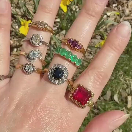 French Antique .6 Carat Natural Old Mine Rose Cut DIAMOND Solitaire Swirling Bypass 18k Gold Solid Ring Ornate Stacker Unique Engagement