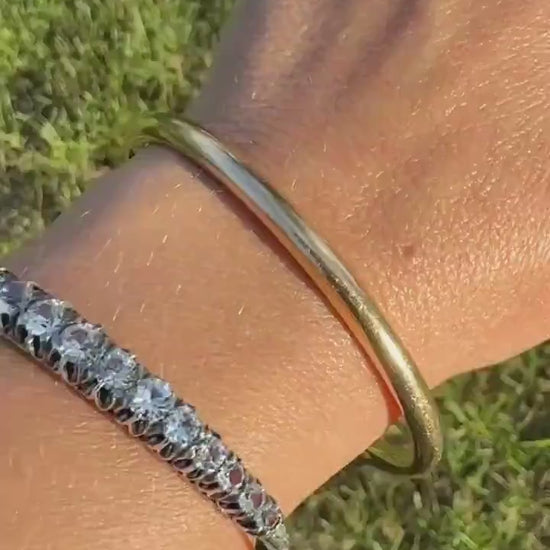 Vintage TIFFANY & Co. Round Slip On Bangle Bracelet 16.4g 18k GOLD Solid Donut Circle Pipe Stacker Wriststack 7" Wrist