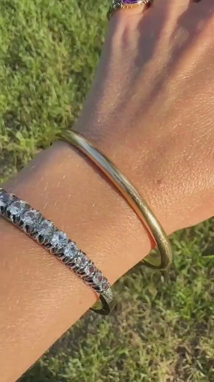 Vintage TIFFANY & Co. Round Slip On Bangle Bracelet 16.4g 18k GOLD Solid Donut Circle Pipe Stacker Wriststack 7" Wrist