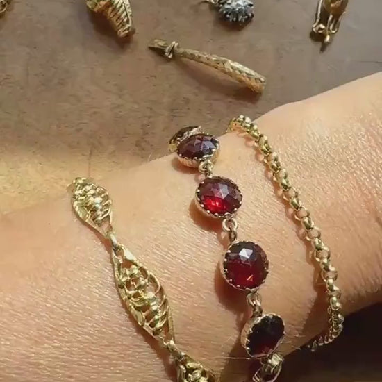 Dainty French Vintage to Antique 18k GOLD Solid Rolo Belcher Round Link Chain 7.5" Bracelet Minimalist Staple Wriststack