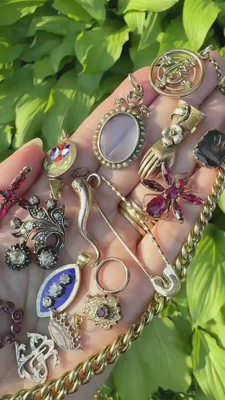 LARGE Vintage Safety Pin Brooch Figural 18k Gold Braided Bar Pendant Charm Holder Extender Connector Parts Neckmess Neckstack Useful Gift