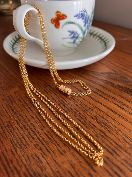 DOG PEACOCK Clasp Barrel Pendant French Antique VICTORIAN Regional Double Strand Necklace Pendant Holder 18k Gold Solid Curb Chain Neckmess
