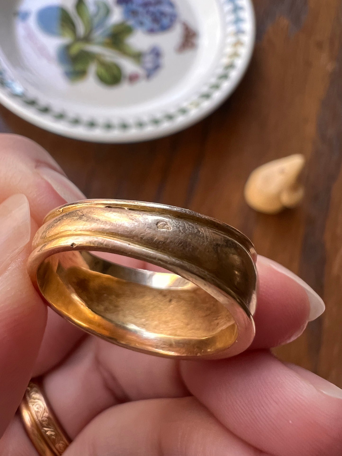 Antique HEAVY French .75 Carat Yellow Rose Cut DIAMOND Ring 11g 18k Gold Gypsy Band Stacker Belle Epoque Romantic Gift Dome DiscoBall Unisex