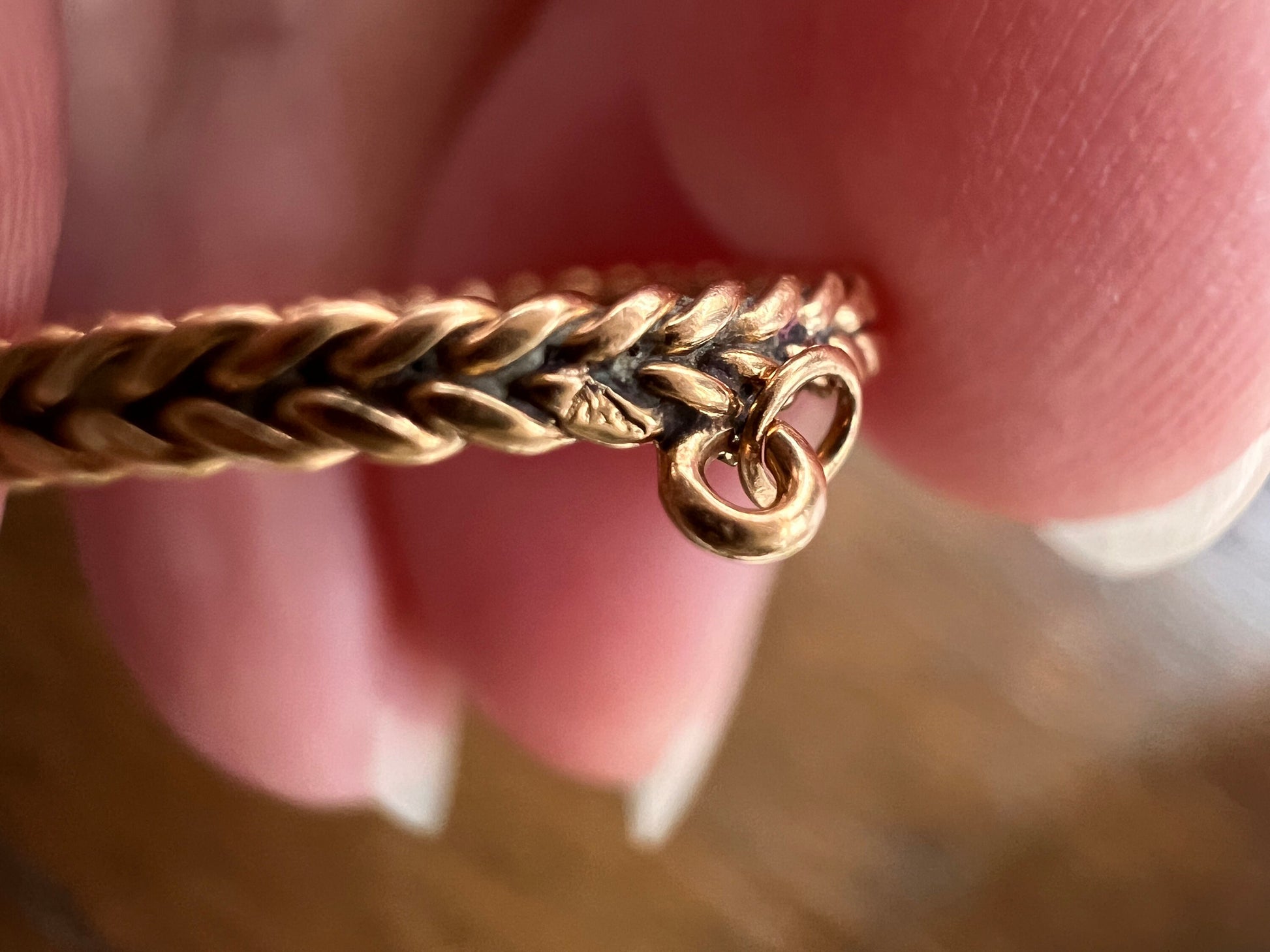 CHARM Ring Braided French Antique VICTORIAN Skinny Double Band Dainty Minimalist Trinket Holder 18k Rose Gold to Personalize! Romantic Gift