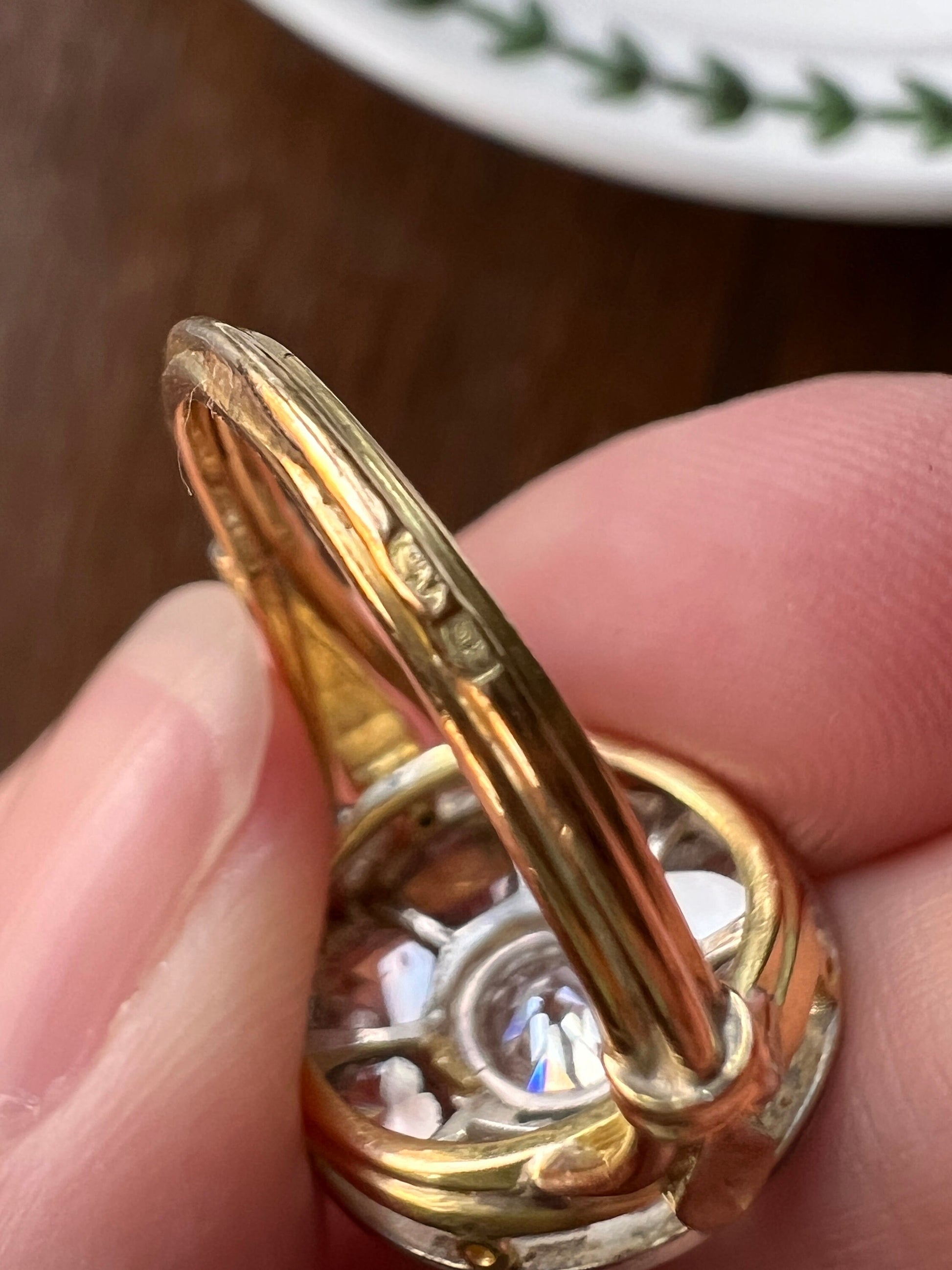 Edwardian HALO 1.5 Carat Bullseye Ring French Antique Rose Old European Cut DiAMOND Cluster Ring 18k GOLD Platinum Target Gift Belle Epoque