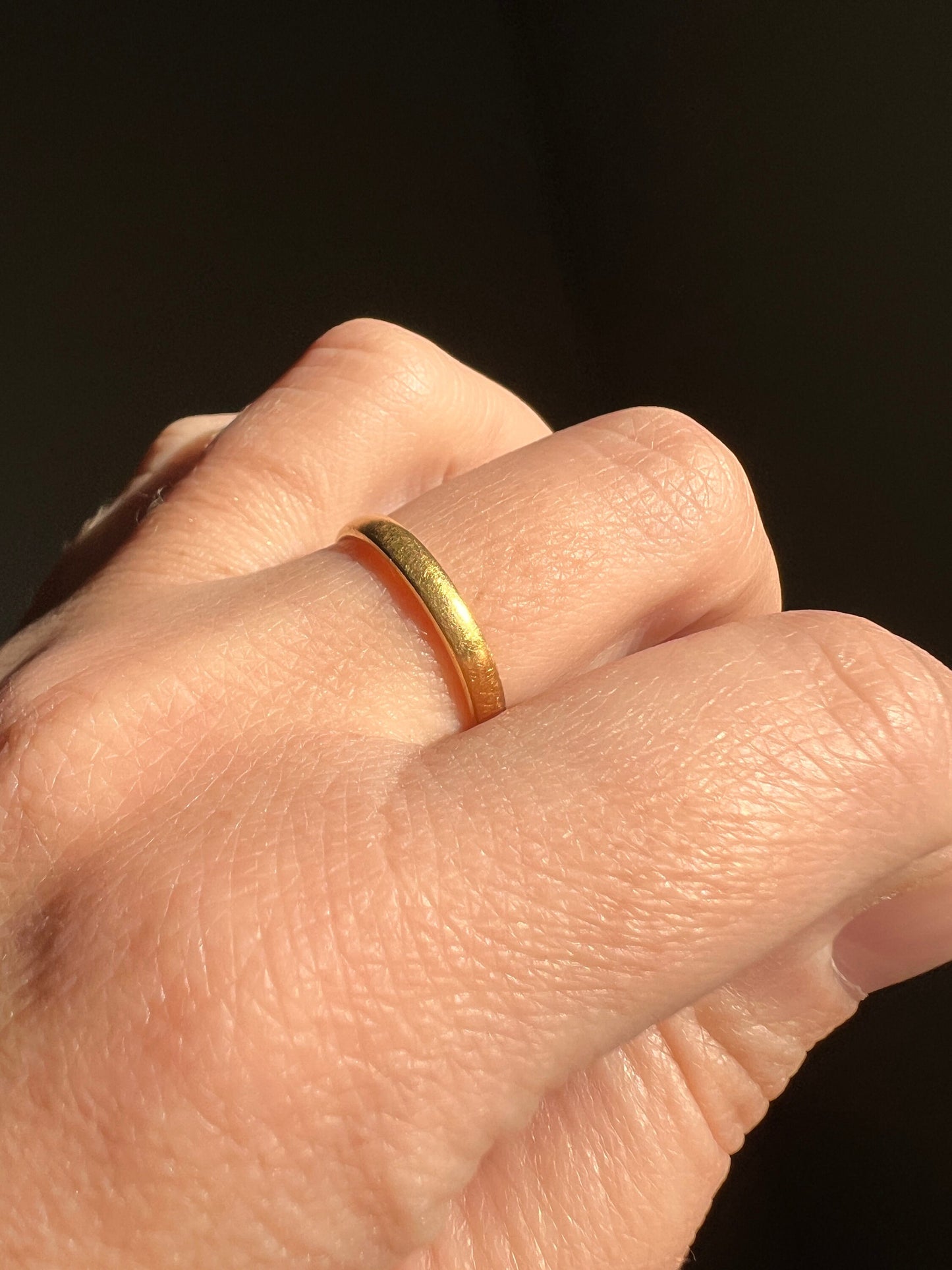 POSY Ring Antique "God Send Peace" & Plenty? 18k Gold Wedding Band Engraved Skinny Stacker Victorian Romantic Gift Buttery Glow Posy Poesy