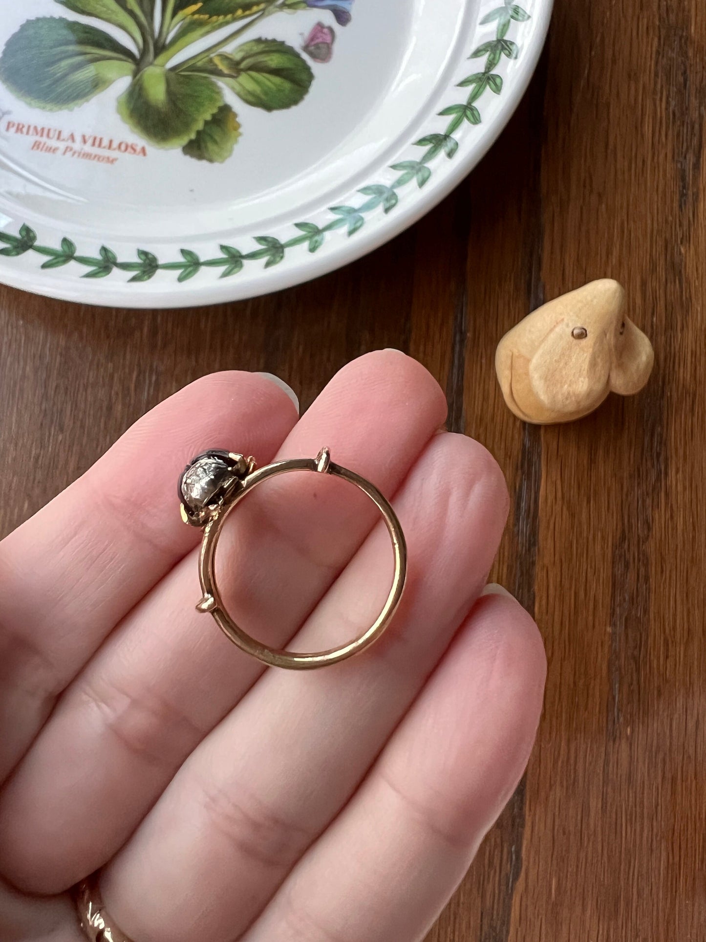 LADYBUG Garnet Rose Cut DIAMOND French Antique Figural Ring 18k Gold Good Luck Gift Lucky Stacker Figural Bug Red 3D Unique Whimsical Glow