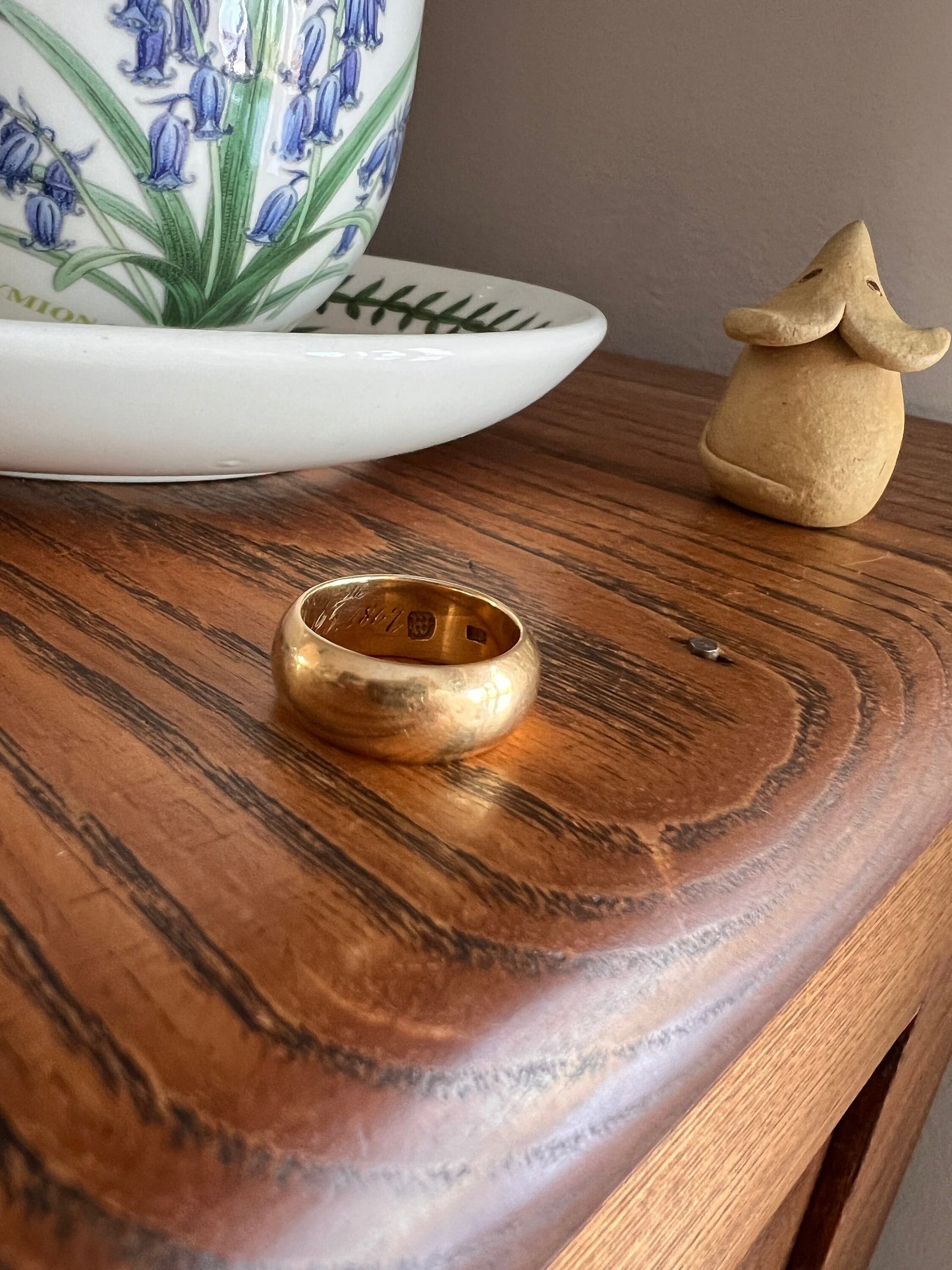 Heavy 10.5g Antique DATED 1867 Chunky 7.4mm Wide Band VICTORIAN Ring 18k Gold Solid Engraved Wedding Stacker Domed Statement A+ Quality Rare