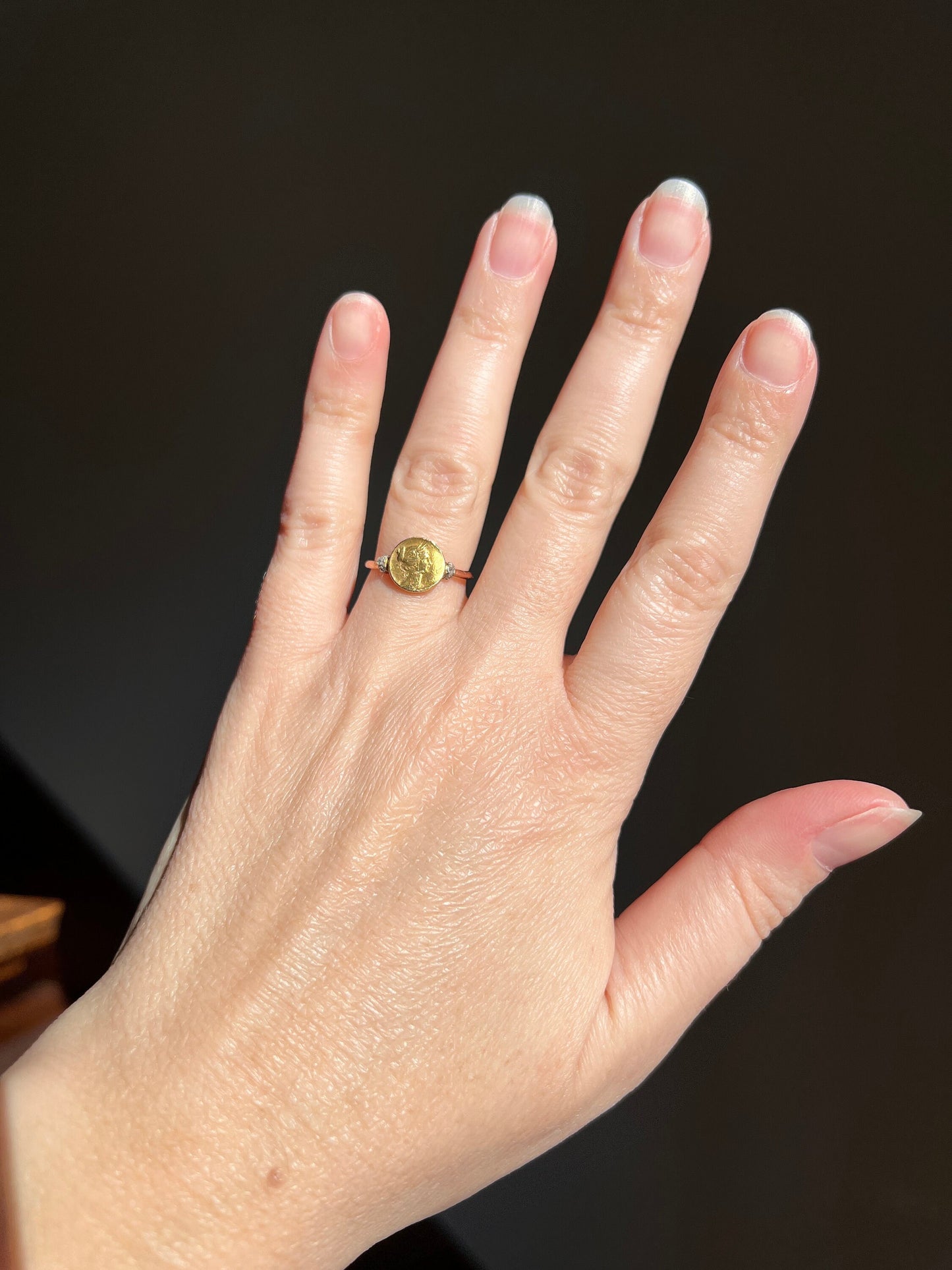 FRENCH Antique Victorian Art Nouveau Woman Rose Cut Diamond Ring 18k Gold Rosy Buttery Belle Epoque GODDESS Romantic Gift Belle Epoque Stack