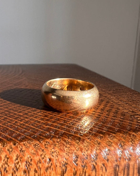 Heavy 10.5g Antique DATED 1867 Chunky 7.4mm Wide Band VICTORIAN Ring 18k Gold Solid Engraved Wedding Stacker Domed Statement A+ Quality Rare